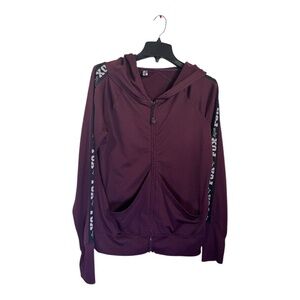 Fox Racing Track Jacket Womens Large Purple Thumb Holes Purple Full Zip